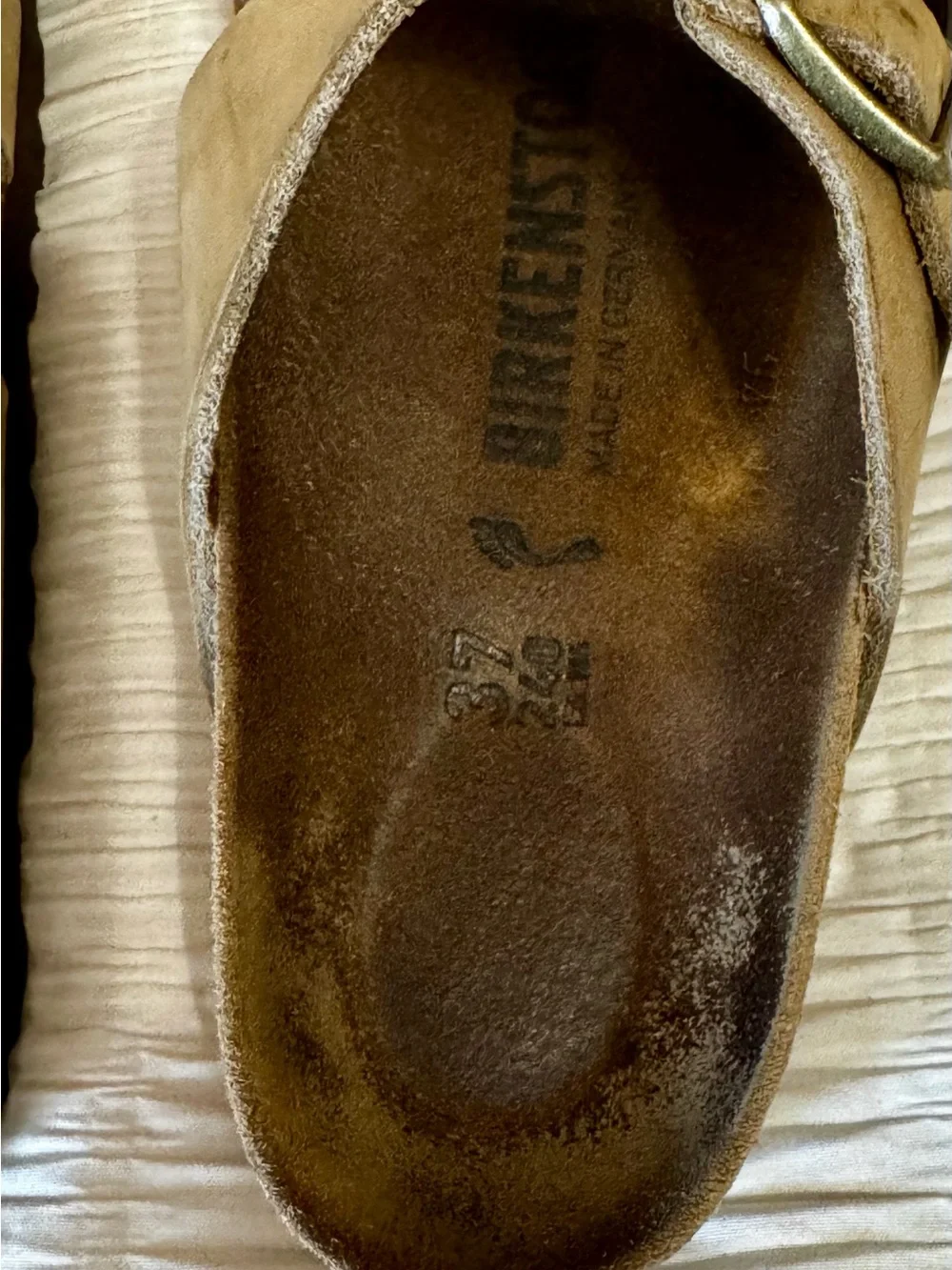 Birkenstock Suede Crisscross Strap Sandals in Tan